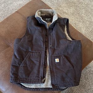 Carhartt Dark Brown Fleece-Lined Vest